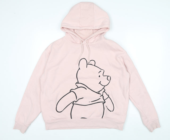 Disney Women Pink Winnie the Pooh Pullover Hoodie Size M 12/14