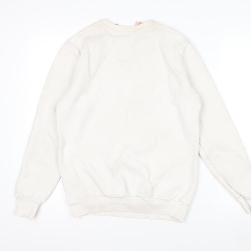 Adidas Boys Beige Logo Crew Neck Fleece Sweatshirt 13-14 Years