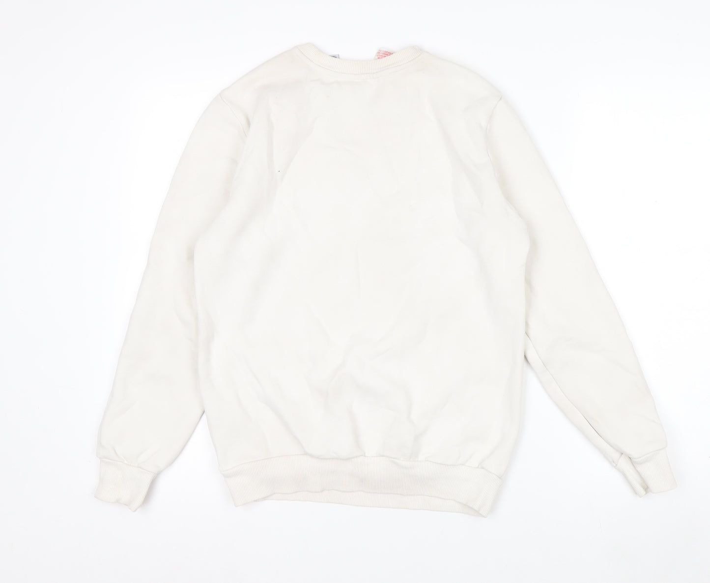Adidas Boys Beige Logo Crew Neck Fleece Sweatshirt 13-14 Years