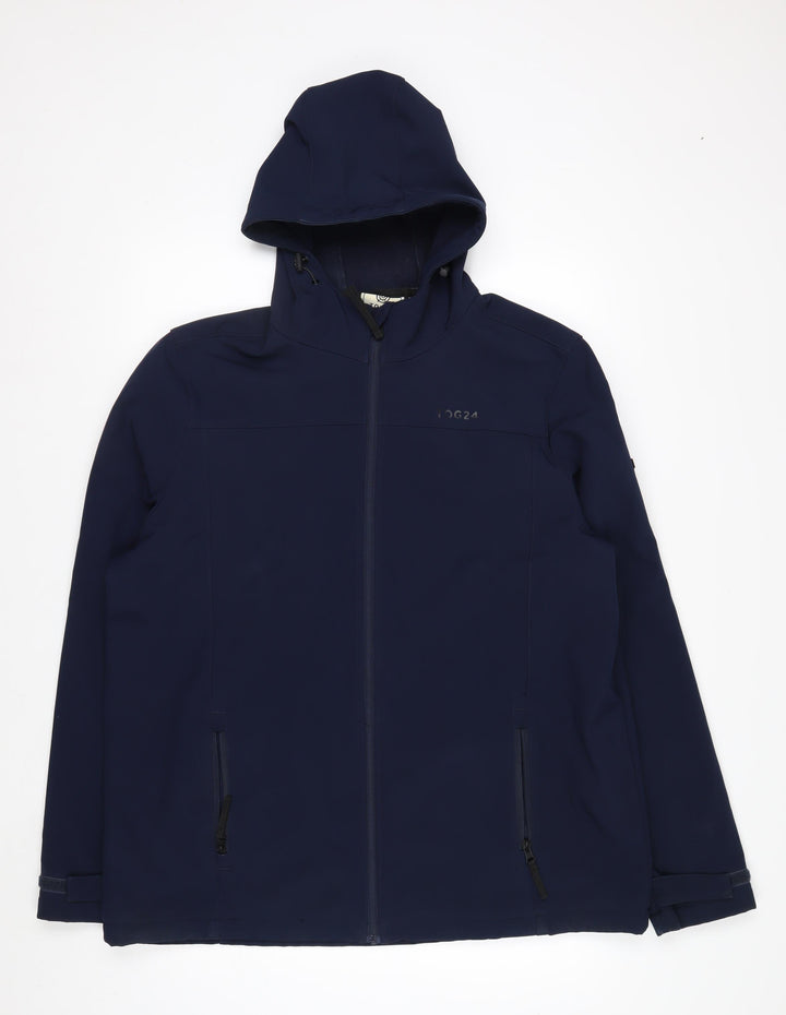 TOG24 Men's Blue XL Softshell Hooded Jacket Water Resistant