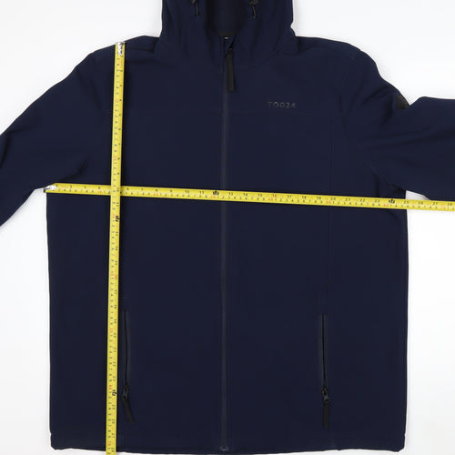 TOG24 Men's Blue XL Softshell Hooded Jacket Water Resistant