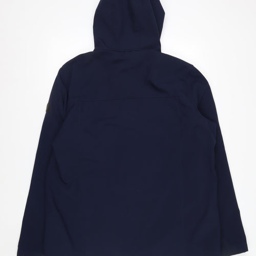 TOG24 Men's Blue XL Softshell Hooded Jacket Water Resistant