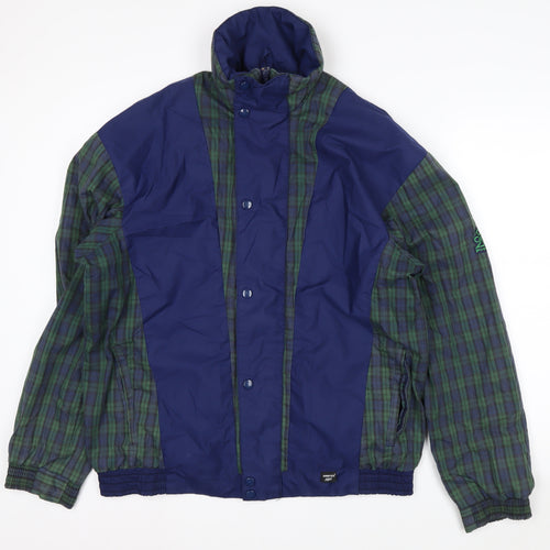 Dunbar Men’s Blue Check Waterproof Rain Jacket Size M Outdoor