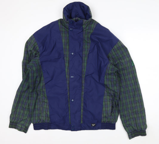 Dunbar Men’s Blue Check Waterproof Rain Jacket Size M Outdoor