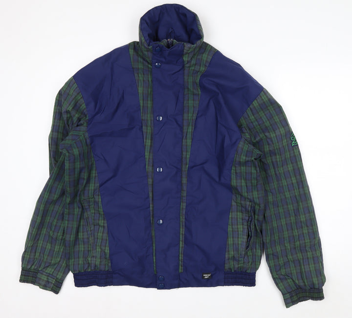 Dunbar Men’s Blue Check Waterproof Rain Jacket Size M Outdoor