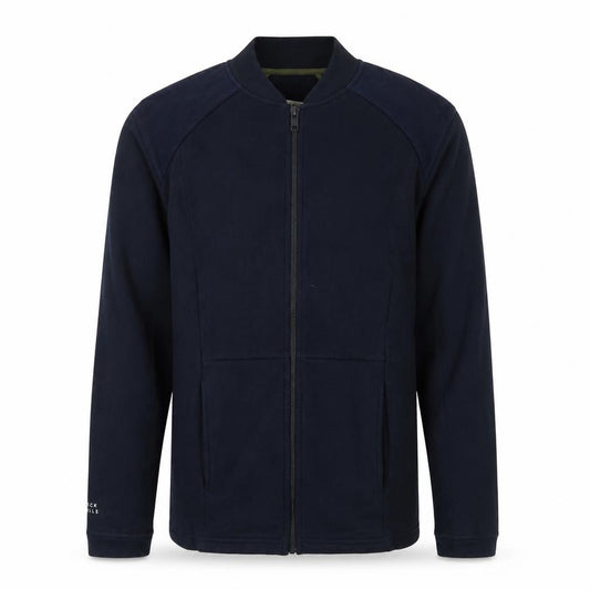 Front view of Jack Wills Men's Blue XS Wool Cotton Full Zip Jacket
