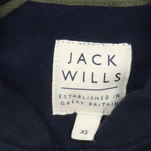 Jack Wills Men's Blue XS Wool Cotton Full Zip Jacket