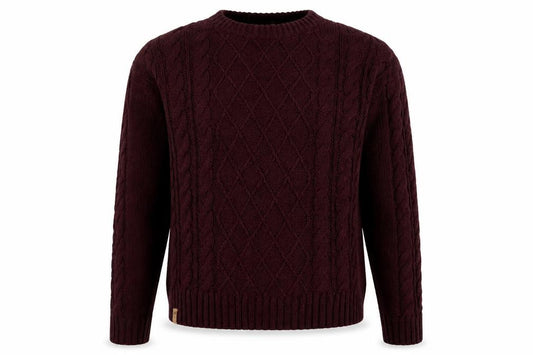 Front view of 10 Tree Men's Brown Cable Knit Wool Blend Jumper, size M
