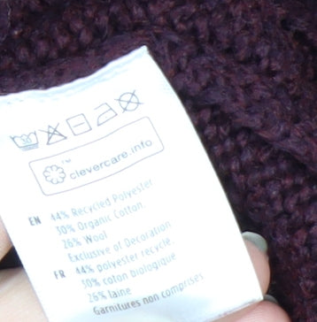 10 Tree Men's Brown Cable Knit Wool Blend Jumper Size M