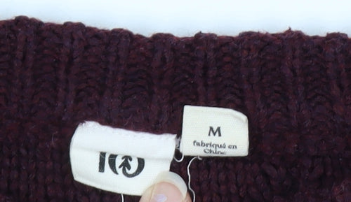 10 Tree Men's Brown Cable Knit Wool Blend Jumper Size M