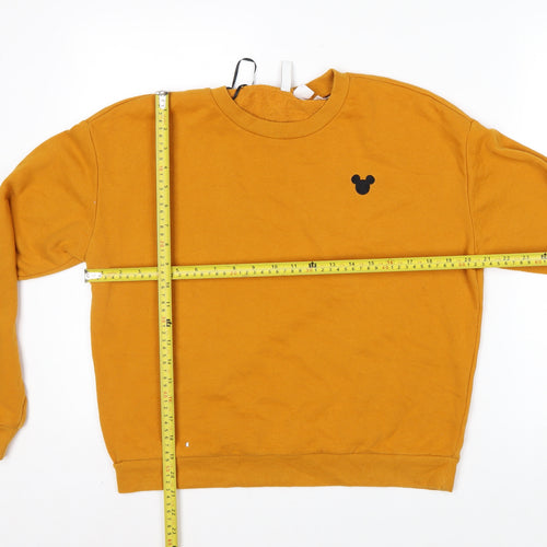 H&M Disney Womens Mustard Crew Neck Pullover Sweatshirt Size 14