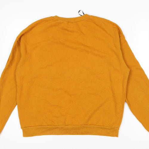 H&M Disney Womens Mustard Crew Neck Pullover Sweatshirt Size 14