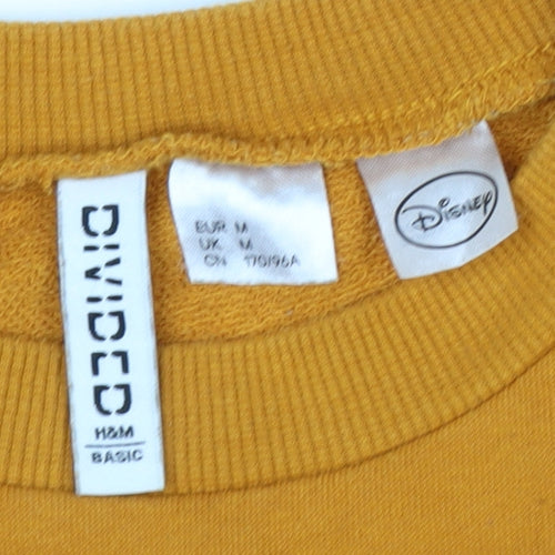 H&M Disney Womens Mustard Crew Neck Pullover Sweatshirt Size 14