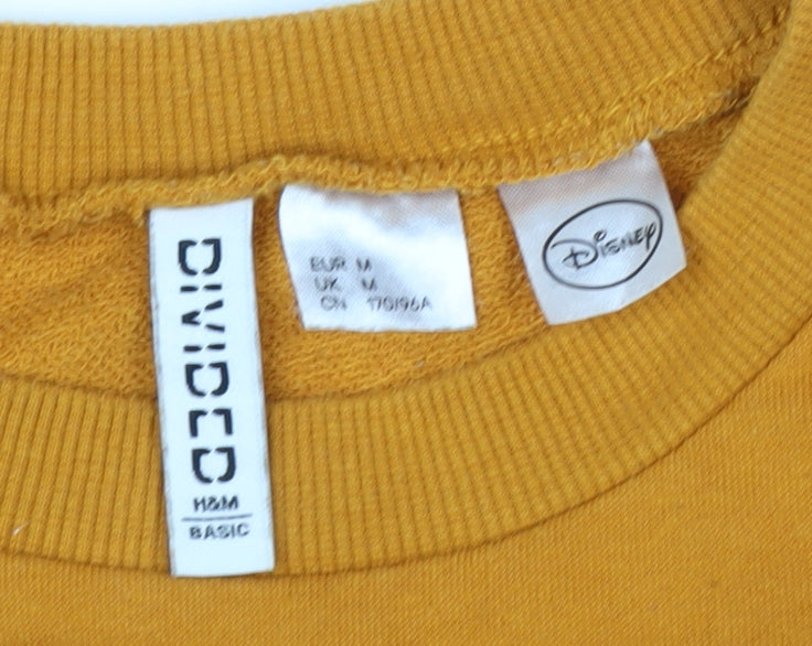 H&M Disney Womens Mustard Crew Neck Pullover Sweatshirt Size 14