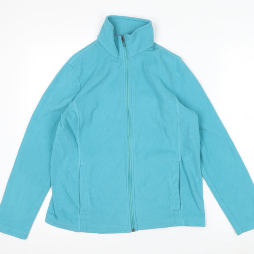 Lands' End Women's Blue Fleece Full Zip Petite Jacket Size S