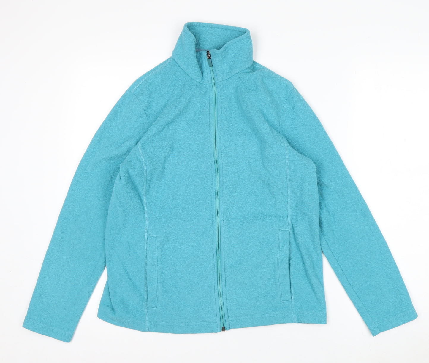 Lands' End Women's Blue Fleece Full Zip Petite Jacket Size S