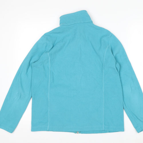 Lands' End Women's Blue Fleece Full Zip Petite Jacket Size S