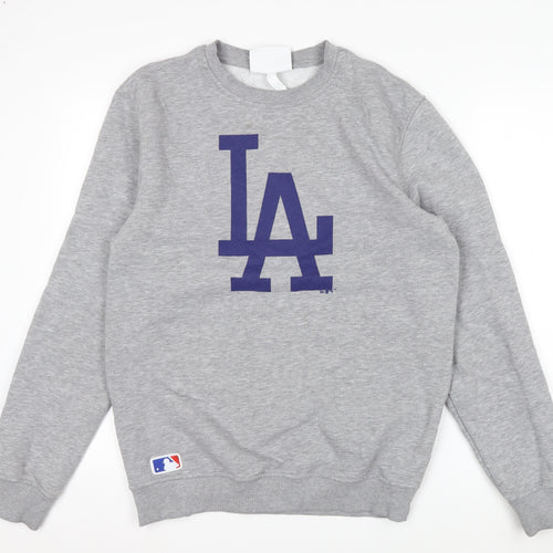 New Era Men’s Grey LA Logo Pullover Sweatshirt M Regular Fit
