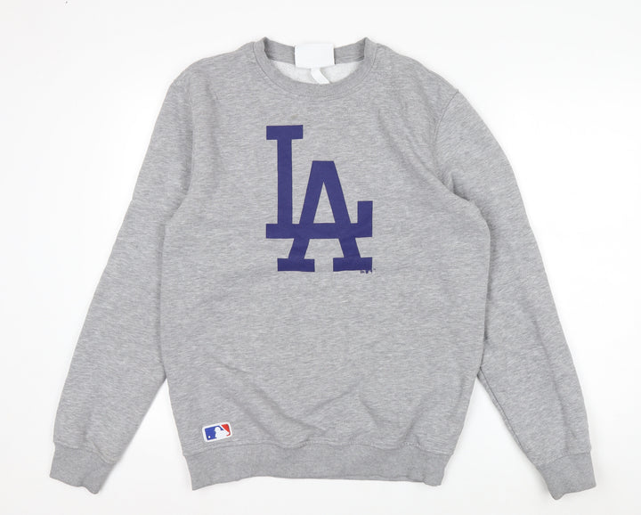 New Era Men’s Grey LA Logo Pullover Sweatshirt M Regular Fit