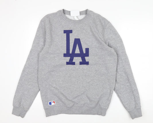 New Era Men’s Grey LA Logo Pullover Sweatshirt M Regular Fit