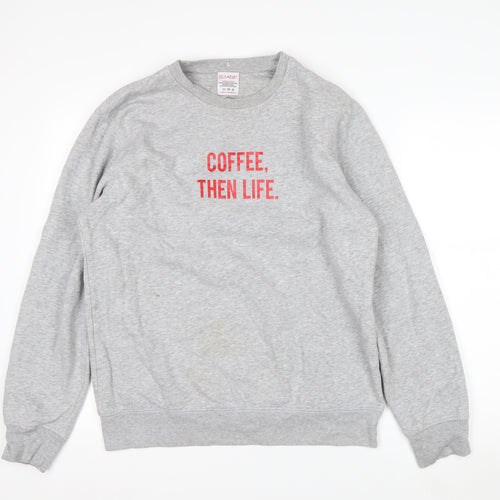 Rock On Ruby Unisex Grey L Pullover Sweatshirt Coffee Quote
