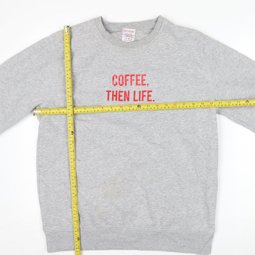 Rock On Ruby Unisex Grey L Pullover Sweatshirt Coffee Quote