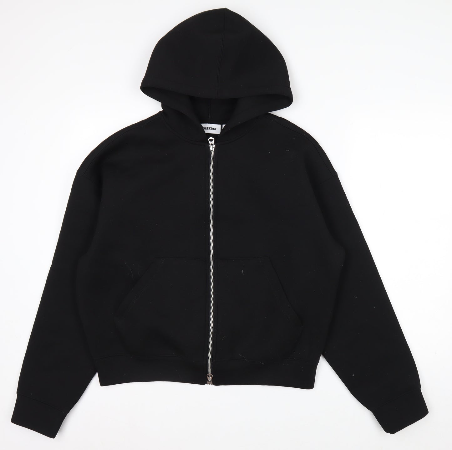Weekday Mens Black Full Zip Hoodie S Regular Fit