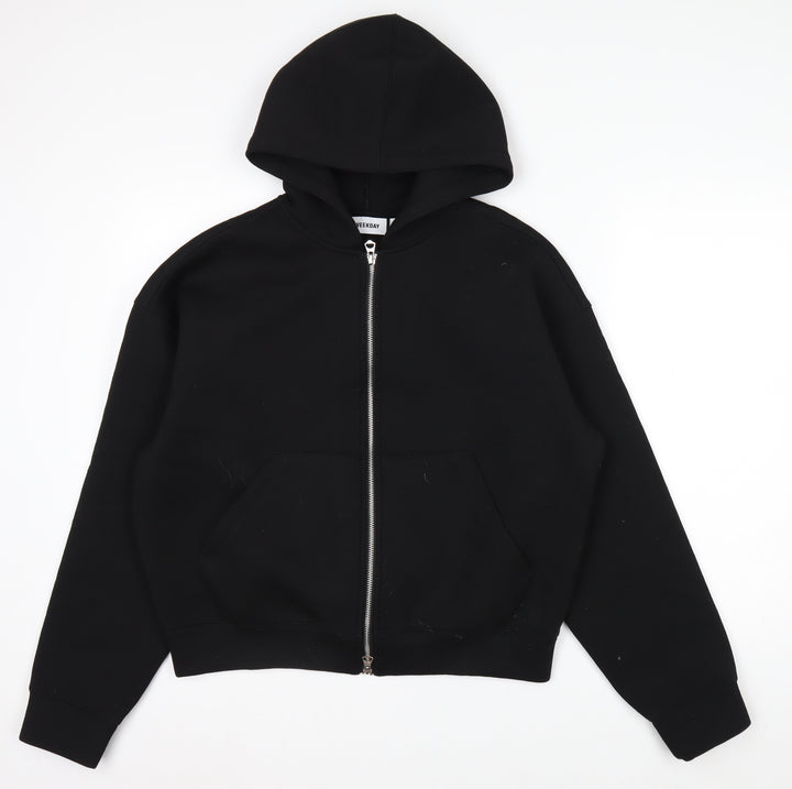 Weekday Mens Black Full Zip Hoodie S Regular Fit