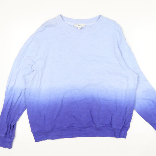 Marks and Spencer Women Purple Ombre Cotton Pullover Sweatshirt M