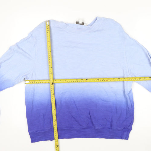 Marks and Spencer Women Purple Ombre Cotton Pullover Sweatshirt M
