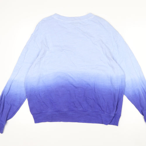 Marks and Spencer Women Purple Ombre Cotton Pullover Sweatshirt M