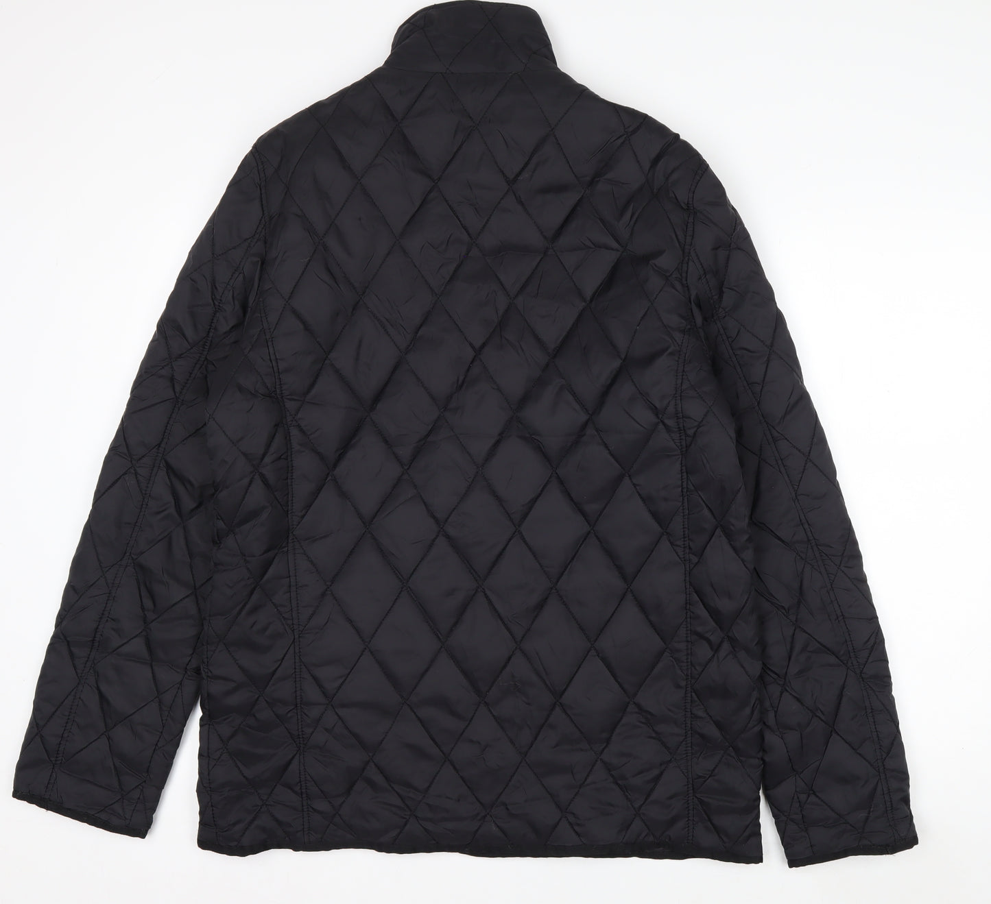 Peacocks Men's Black Quilted Mid-Length Jacket Size M