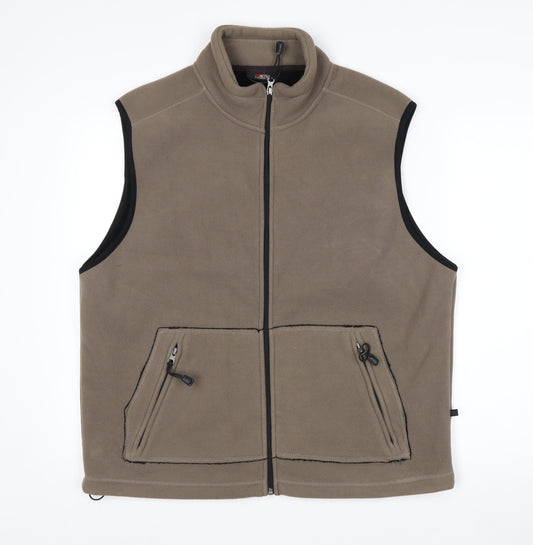 Cedarwood State Active Men's Brown Fleece Waistcoat XL Full Zip Bodywarmer