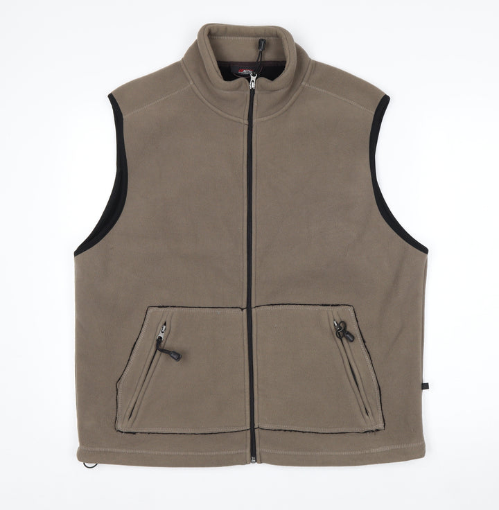 Cedarwood State Active Men's Brown Fleece Waistcoat XL Full Zip Bodywarmer