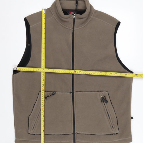 Cedarwood State Active Men's Brown Fleece Waistcoat XL Full Zip Bodywarmer