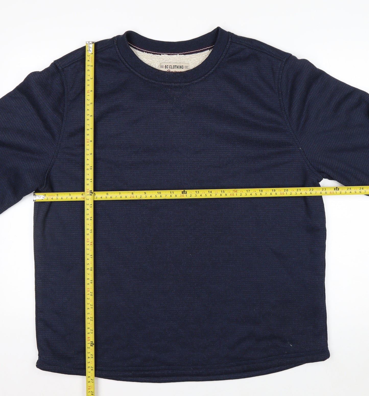 B.C. Clothing Men's Blue XL Pullover Fleece Lined Sweatshirt