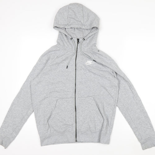 Nike Men’s Grey Full Zip Hoodie S Regular Fit Lightweight Fleece