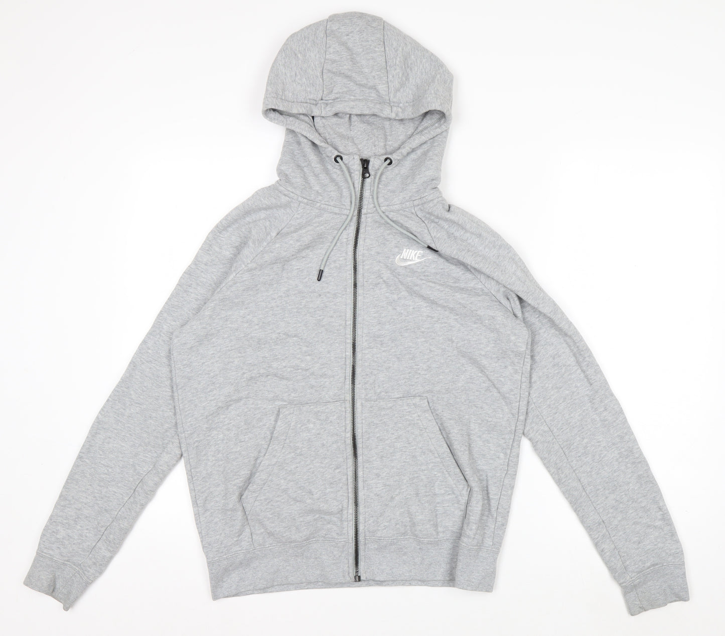 Nike Men’s Grey Full Zip Hoodie S Regular Fit Lightweight Fleece