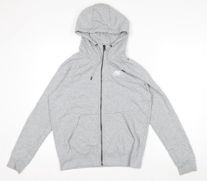 Nike Men’s Grey Full Zip Hoodie S Regular Fit Lightweight Fleece