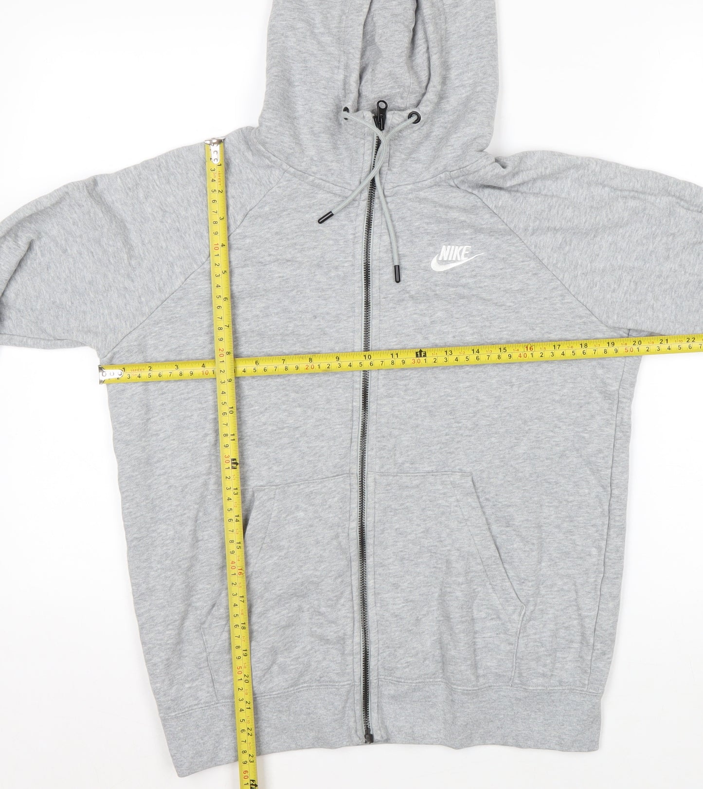 Nike Men’s Grey Full Zip Hoodie S Regular Fit Lightweight Fleece
