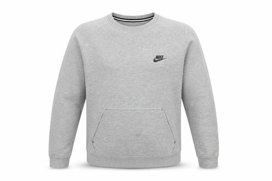 Front view of Nike Men's Grey Regular Fit Crew Neck Pullover Sweatshirt M
