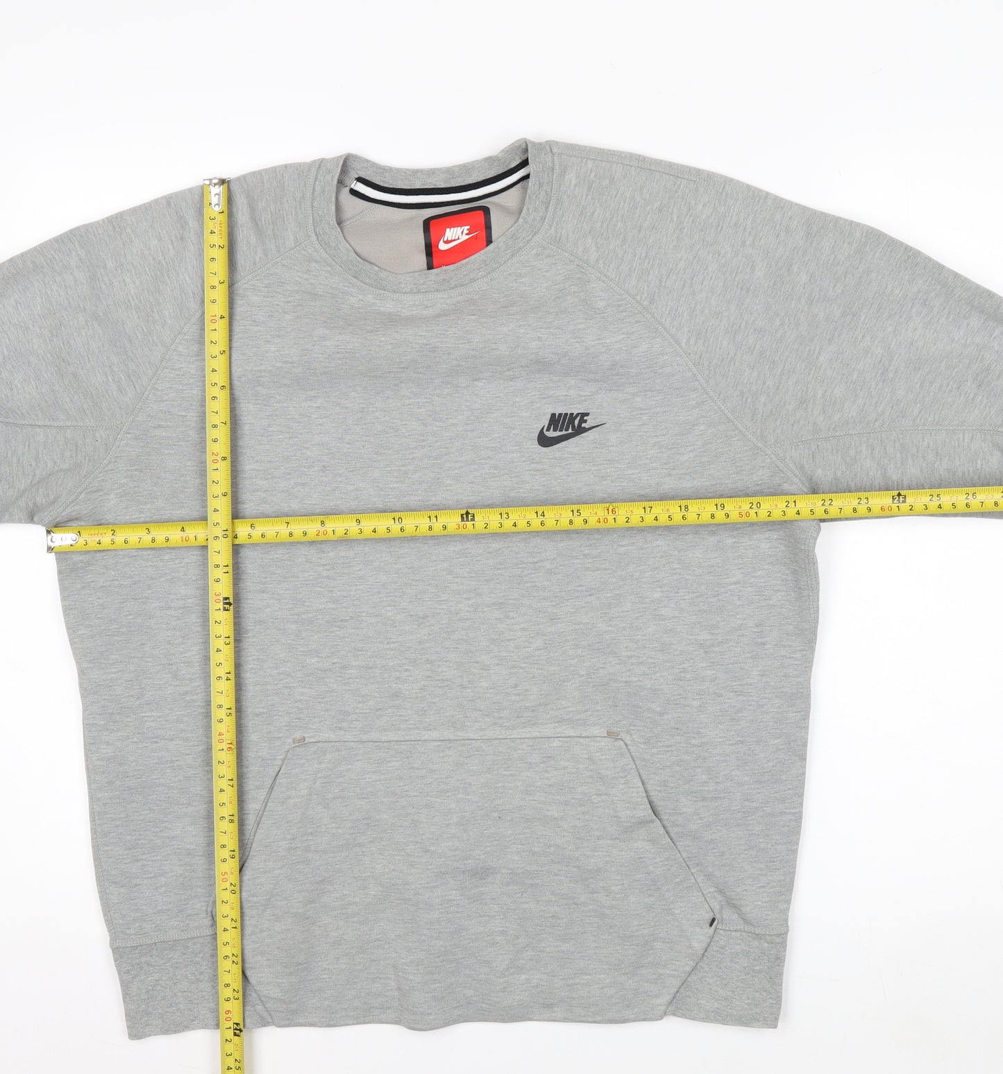 Nike Men's Grey Regular Fit Crew Neck Pullover Sweatshirt M
