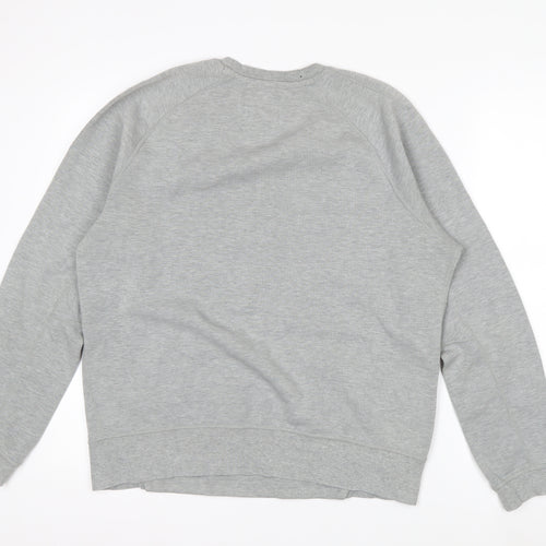 Nike Men's Grey Regular Fit Crew Neck Pullover Sweatshirt M