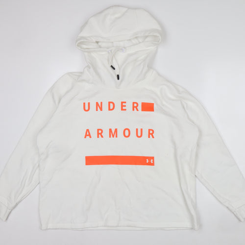 Under Armour Men’s White XL Pullover Hoodie Graphic Print Sportswear