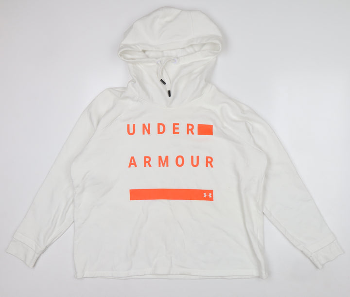 Under Armour Men’s White XL Pullover Hoodie Graphic Print Sportswear