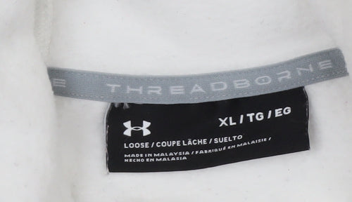 Under Armour Men’s White XL Pullover Hoodie Graphic Print Sportswear