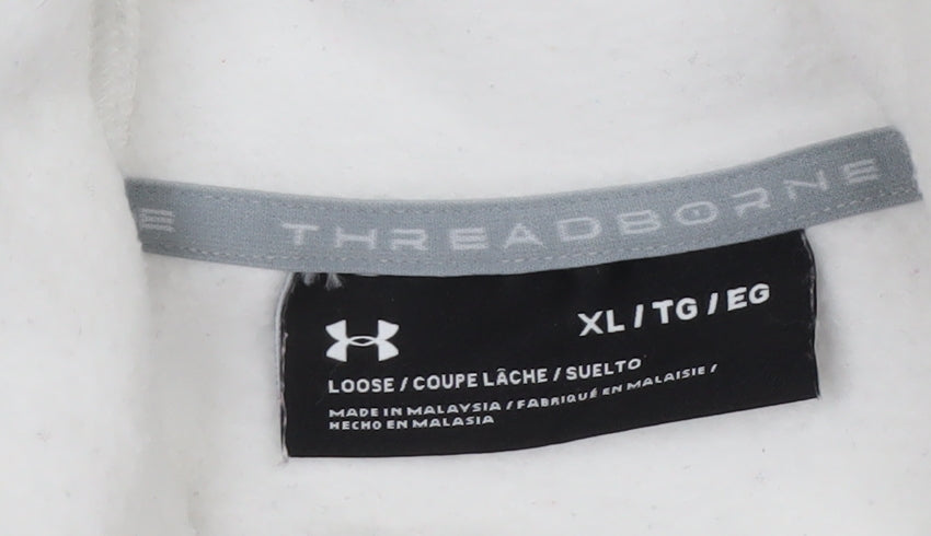 Under Armour Men’s White XL Pullover Hoodie Graphic Print Sportswear