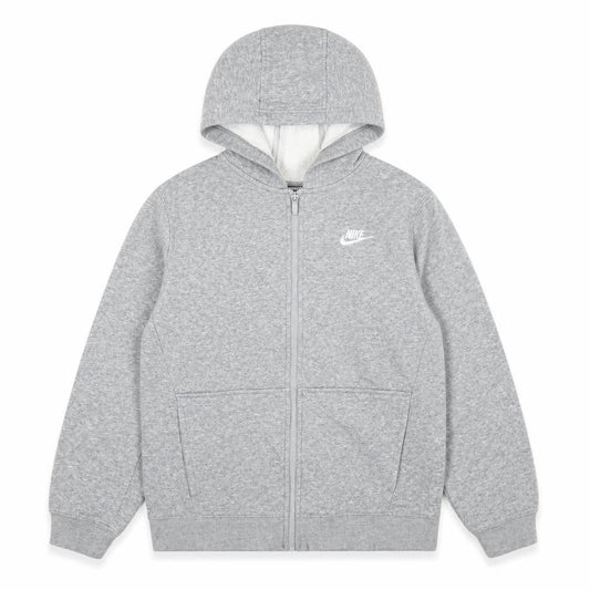Nike Boys Grey Full Zip Hoodie XL 158-170cm Cotton Blend Fleece