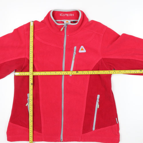 Icepeak Womens Red Fleece Full Zip Outdoor Jacket Size 14