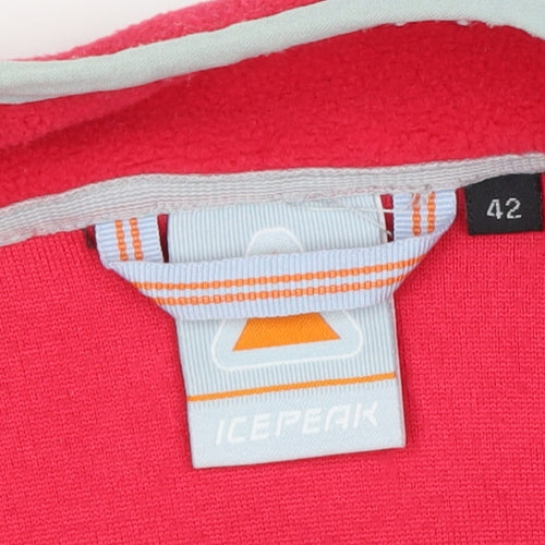 Icepeak Womens Red Fleece Full Zip Outdoor Jacket Size 14